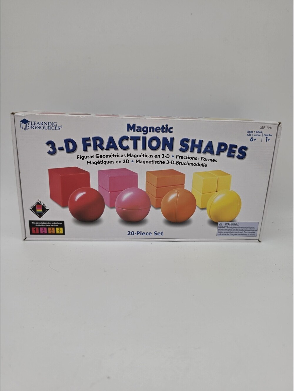 Learning Resources Magnetic 3D Fraction Shapes Grades 1+ Rainbow Fractions